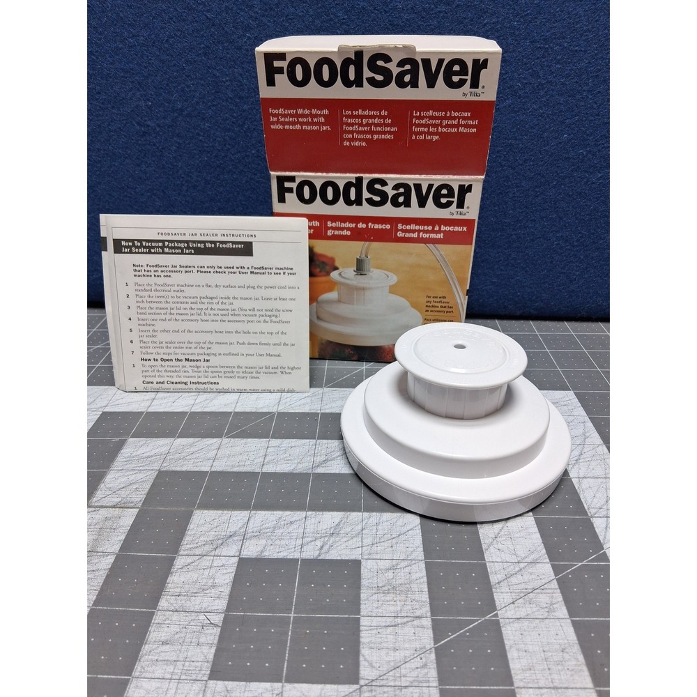 FoodSaver Tilia Wide Mouth Jar Sealer‎ White 03 0023 01 with Hose and Box